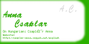 anna csaplar business card